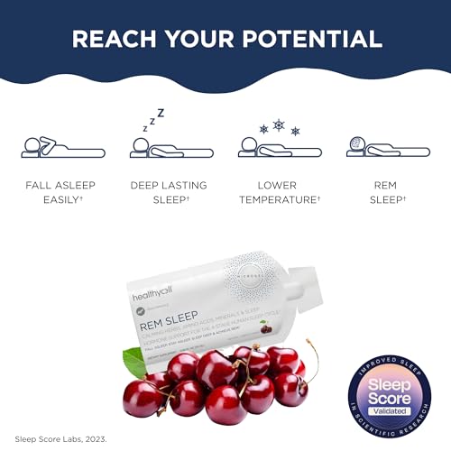 Healthycell REM Sleep - Liquid Gel Extra Strength Sleep Supplement for Adults - Melatonin, Magnesium, GABA, L-theanine Supplement - Maximum Absorption - 30 Gel Packs