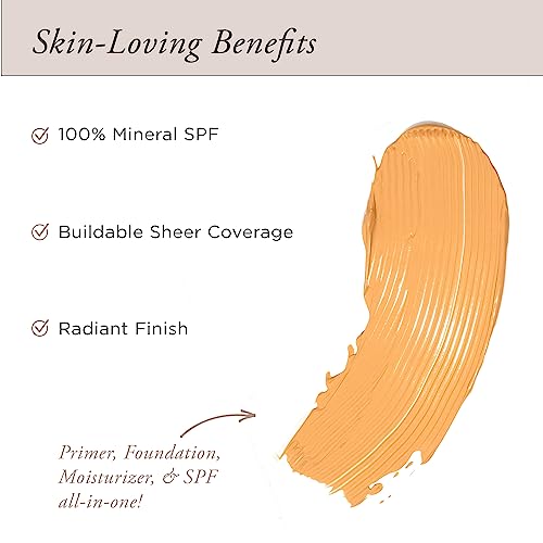 PÜR Beauty 4-in-1 Tinted Moisturizer With SPF 20 - Hydrating Face Moisturizer, Primer, & Foundation With Shea Butter, Aloe Vera & Vitamin B3 - Vegan Friendly - Free of Paraben, Gluten & BPA - Bone