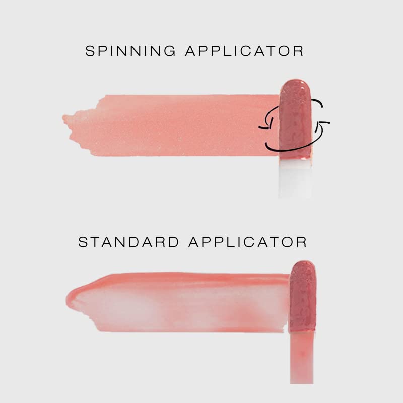 Woosh Beauty, Spin-On Lip Gloss, Hydrating Shea Butter, No Fine Lines, Shine Finish, Neutral Tones, Vegan & Cruelty-Free (Beige Natural)