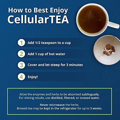 Renova Worldwide CellularTea Organic Detox Tea - Caffeine-Free Cleansing Tea for Everyday Detox, Gut Cleanse, Digestive Health and Immune Support - 48 Servings