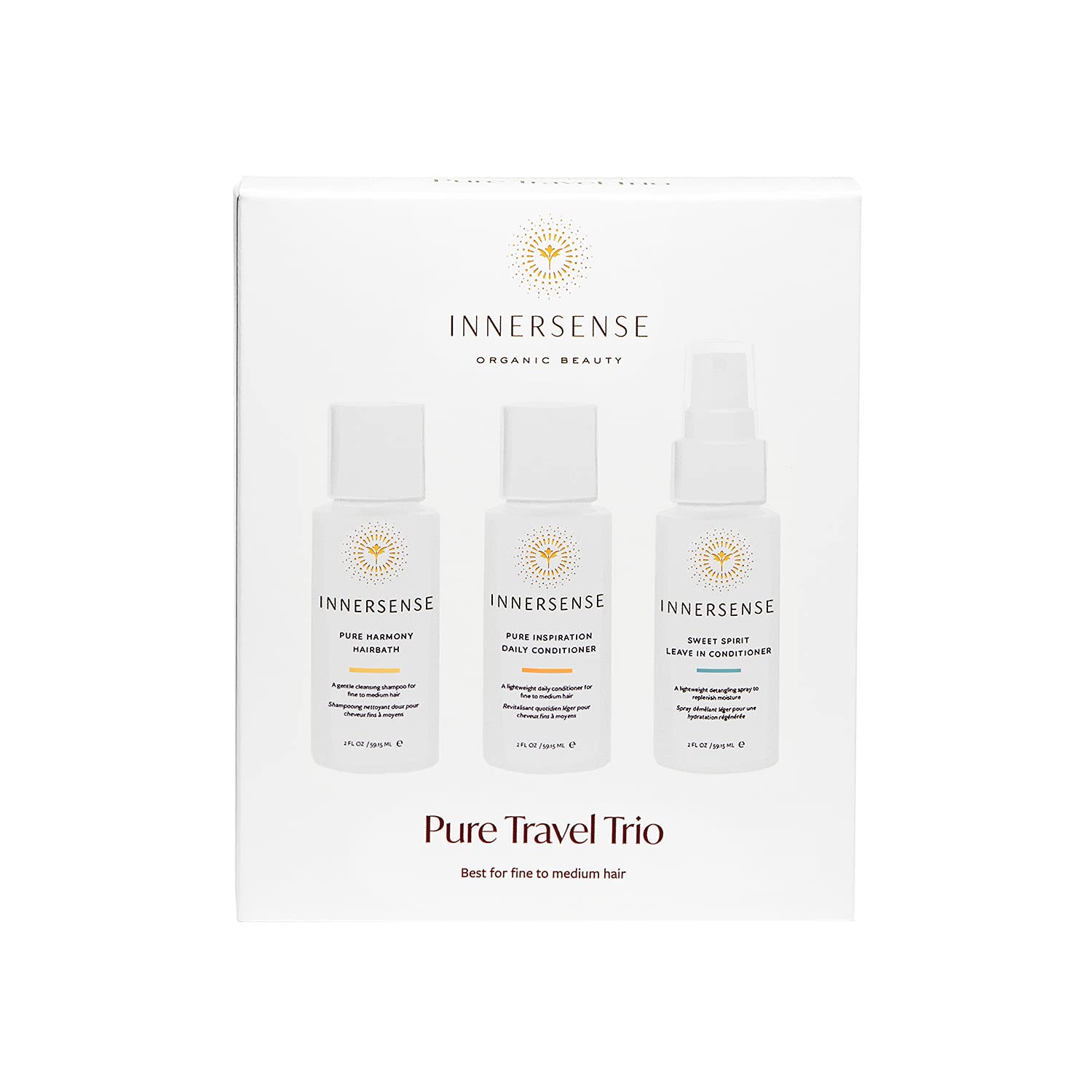 Innersense Organic Beauty - Natural Pure Harmony Travel Hair Trio | Non-Toxic, Cruelty-Free, Clean Haircare