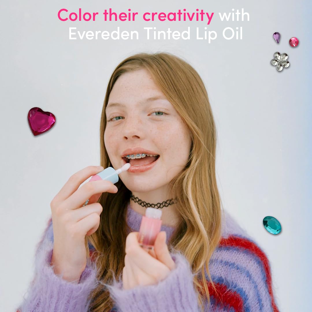 Evereden Kids Tinted Non Toxic Lip Gloss: Sakura - Non Toxic Kids Makeup - Vegan Natural Makeup for Kids - Soothing & Hydrating Kid Lip Gloss with Cherry, Peach, & Cranberry Oils - Girls Makeup