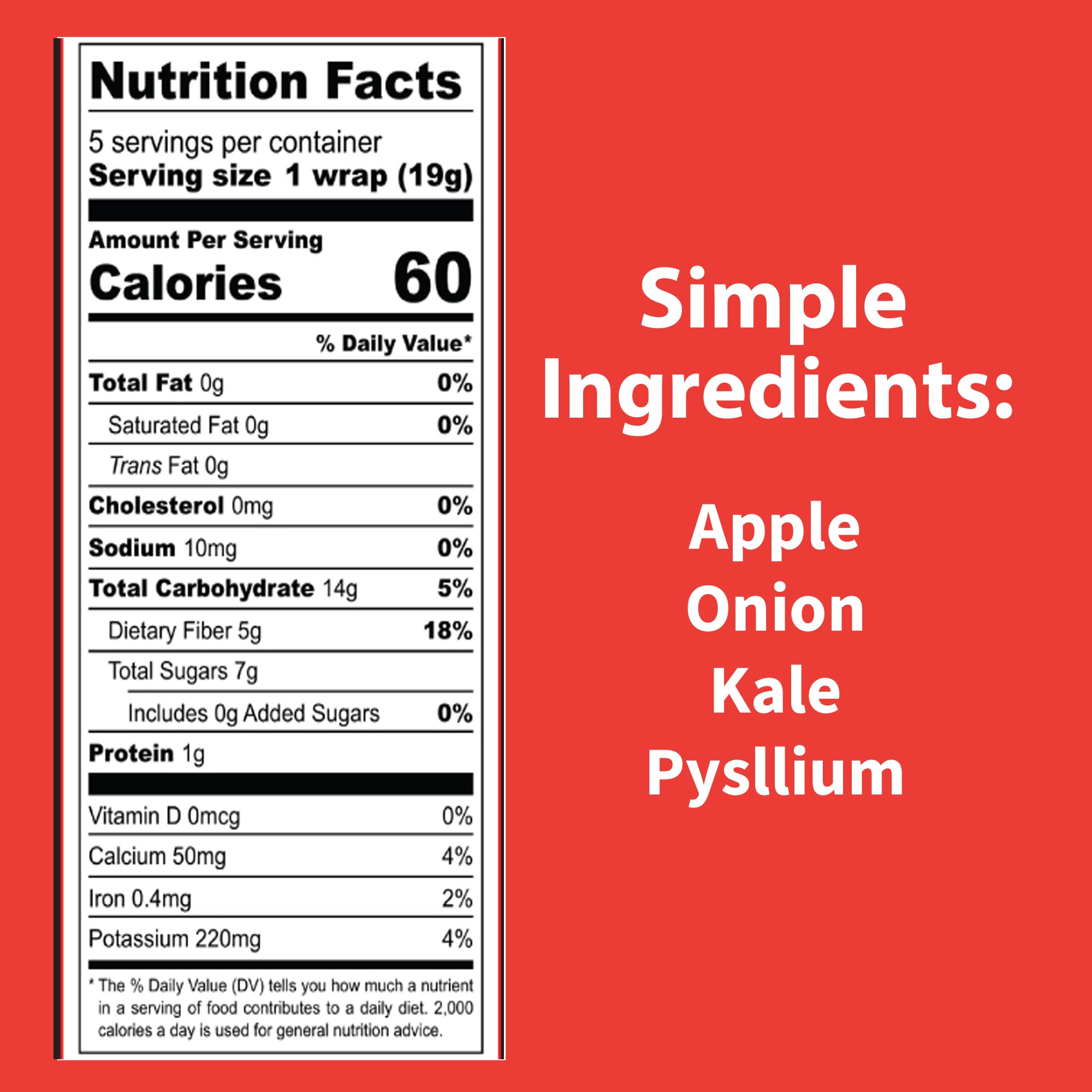 Raw Wraps, Gluten Free, Paleo, and Keto Friendly, Shelf Stable, 5 Wraps per Pack , Vegan, Non-GMO, No Added Salt or Sugar, Yeast Free, Low Carb Tortilla Wraps, Kale Flavor