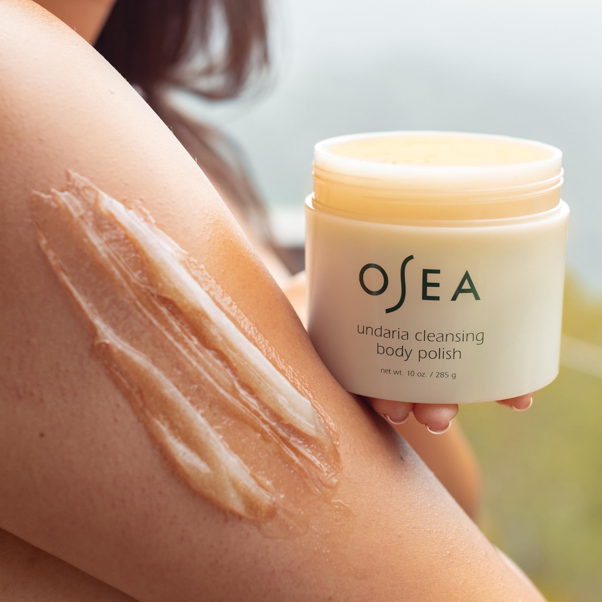 OSEA Undaria Cleansing Body Polish 10oz - Spa-Worthy AHA Body Exfoliator with Pumice and Undaria Seaweed - Nourishing Cleanser & Body Scrub - Clean Beauty - Vegan Body Care