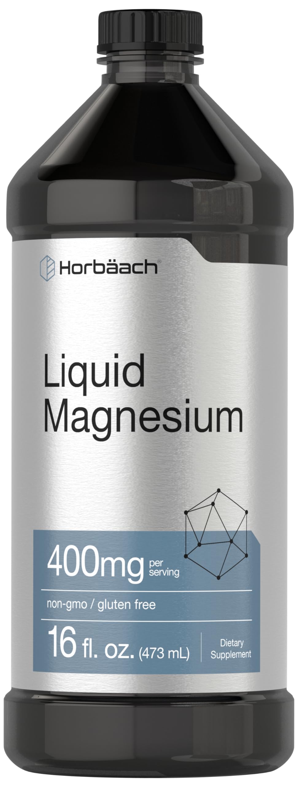 Horbäach Liquid Magnesium 400 mg | 16 oz | Vegetarian, Non-GMO & Gluten Free Supplement