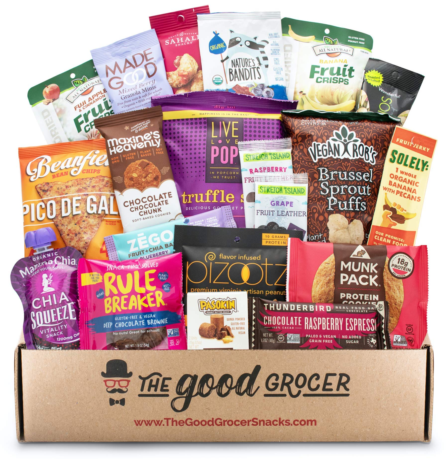 Premium GLUTEN FREE and VEGAN (DAIRY, SOY and FIG FREE) Healthy Snacks Care Package (20Ct): Featuring Delicious, Wholesome, Nutrient Dense Gluten Free and Vegan snacks. Office College Client Gift Box