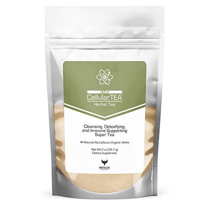 Renova Worldwide CellularTea Organic Detox Tea - Caffeine-Free Cleansing Tea for Everyday Detox, Gut Cleanse, Digestive Health and Immune Support - 48 Servings