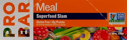 PROBAR - Meal Bar, Superfood Slam, Non-GMO, Gluten-Free, Healthy, Plant-Based Whole Food Ingredients, Natural Energy, 3 Ounce (Pack of 12)