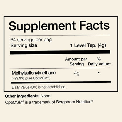 MSM Cellular Detox, Organic Sulfur, Gluten-Free, Dairy-Free, Vegan, 99.9% Pure, Made in The USA, 0g Sugar (64 Servings)