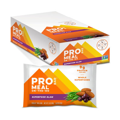 PROBAR - MEAL Bar, Superfood Slam, Non-GMO, Gluten-Free, Healthy, Plant-Based, Whole-Food Ingredients, Natural Energy (12 Count)
