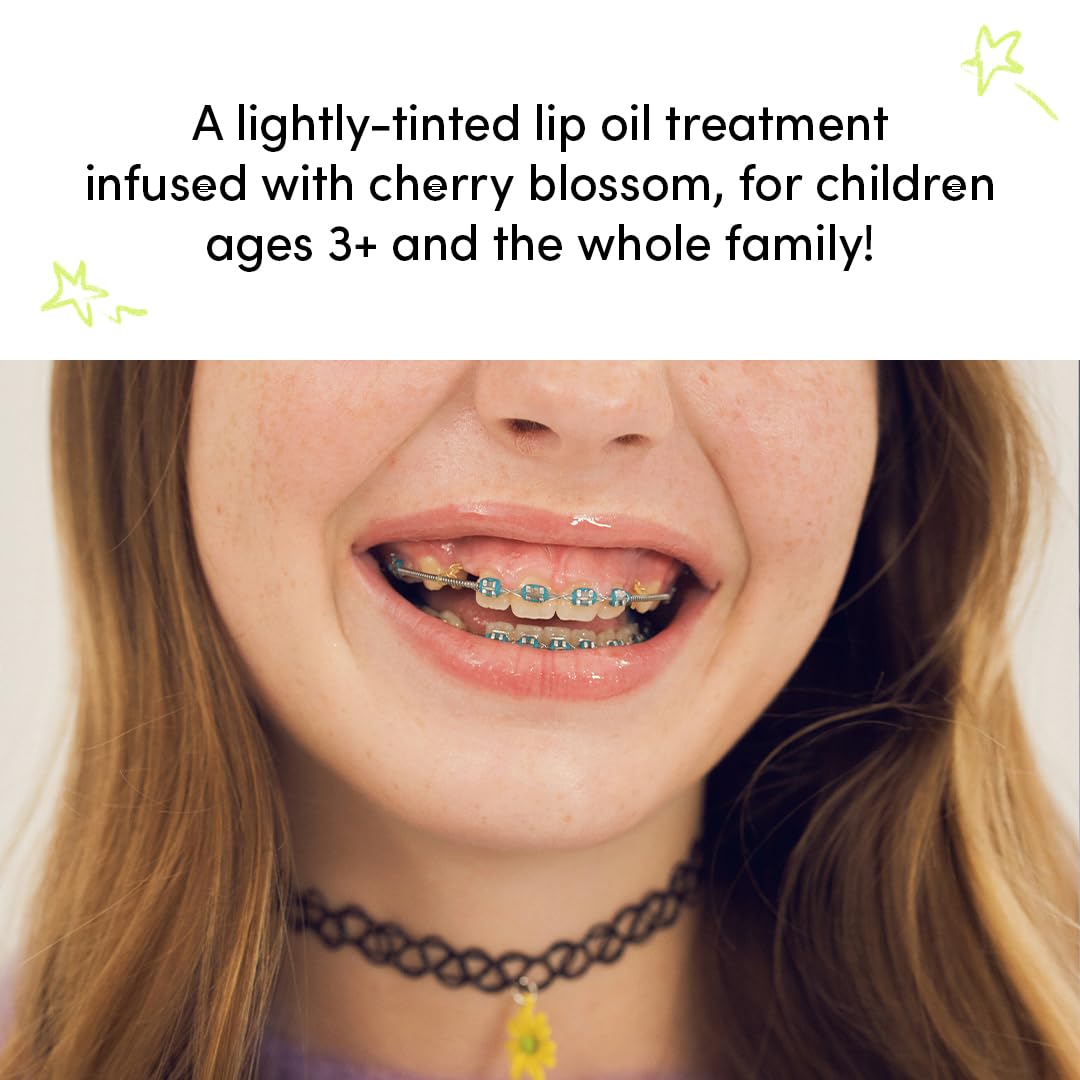 Evereden Kids Tinted Non Toxic Lip Gloss: Sakura - Non Toxic Kids Makeup - Vegan Natural Makeup for Kids - Soothing & Hydrating Kid Lip Gloss with Cherry, Peach, & Cranberry Oils - Girls Makeup
