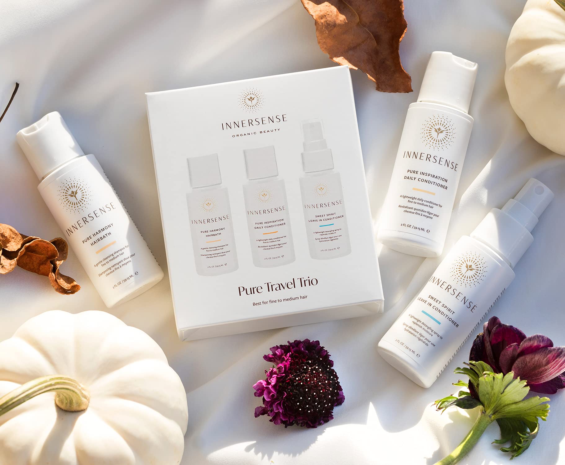 Innersense Organic Beauty - Natural Pure Harmony Travel Hair Trio | Non-Toxic, Cruelty-Free, Clean Haircare