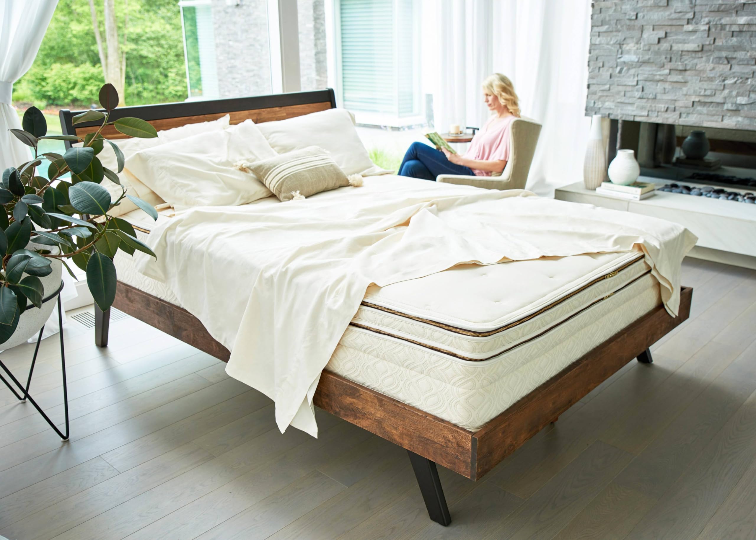 Naturepedic Organic Luxury Full Sheet Set - 4 Piece Soft Sheets for Full Size Bed - Comfy Breathable & Fitted Bed Sheet - 400 Thread Count Organic Cotton Sheet Set