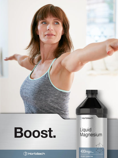 Horbäach Liquid Magnesium 400 mg | 16 oz | Vegetarian, Non-GMO & Gluten Free Supplement