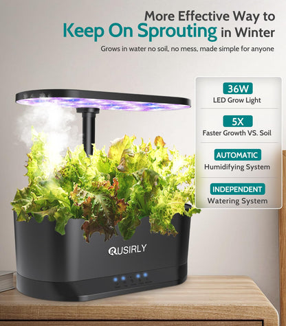 Hydroponics Growing System Indoor Garden: 2024 New Upgrade 11Pods Planting Herb Garden Kit with Atomizer & Water Automatic Cycle System, Ideal Christmas Gifts for Mom Dad Men Women
