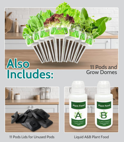 Hydroponics Growing System Indoor Garden: 2024 New Upgrade 11Pods Planting Herb Garden Kit with Atomizer & Water Automatic Cycle System, Ideal Christmas Gifts for Mom Dad Men Women