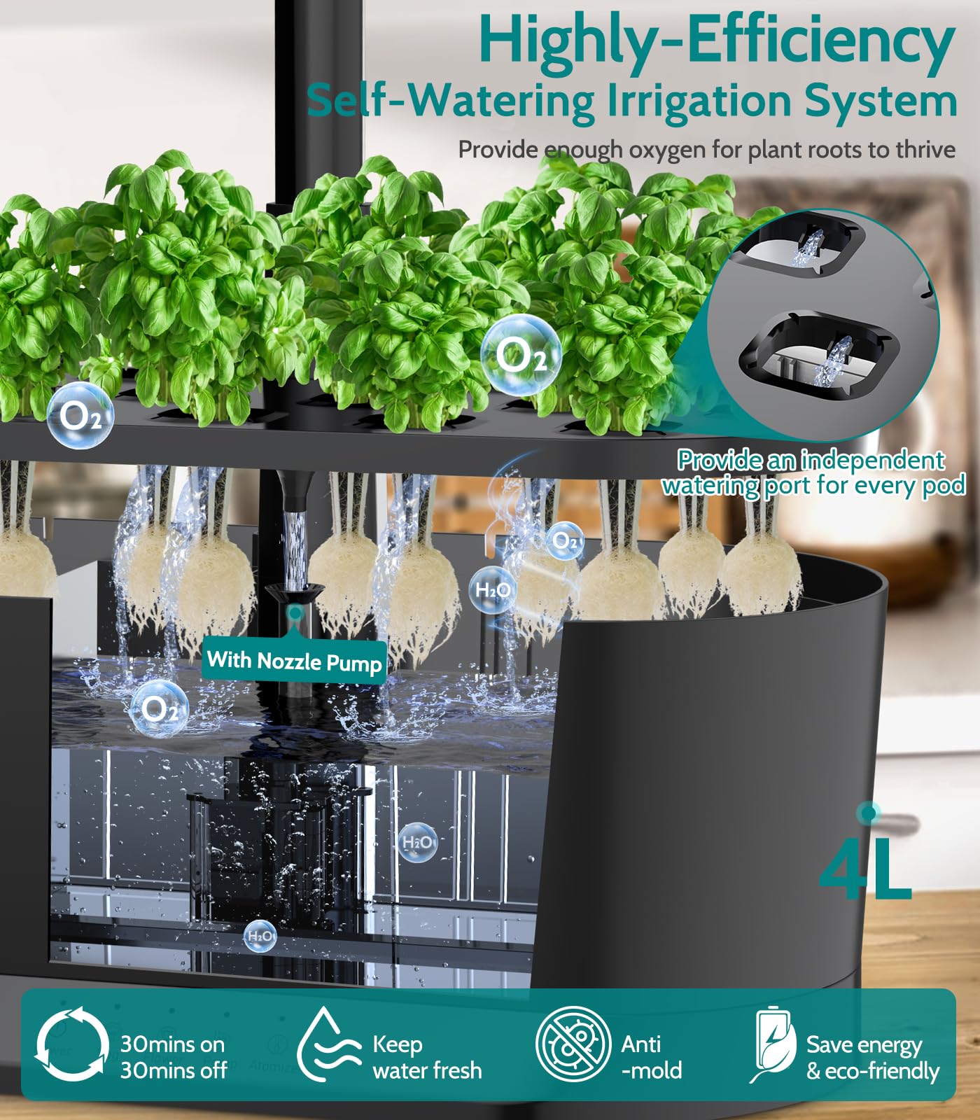 Hydroponics Growing System Indoor Garden: 2024 New Upgrade 11Pods Planting Herb Garden Kit with Atomizer & Water Automatic Cycle System, Ideal Christmas Gifts for Mom Dad Men Women